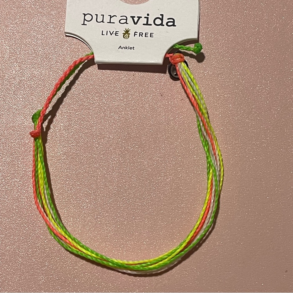 Pura Vida Bracelets and Anklet Neon